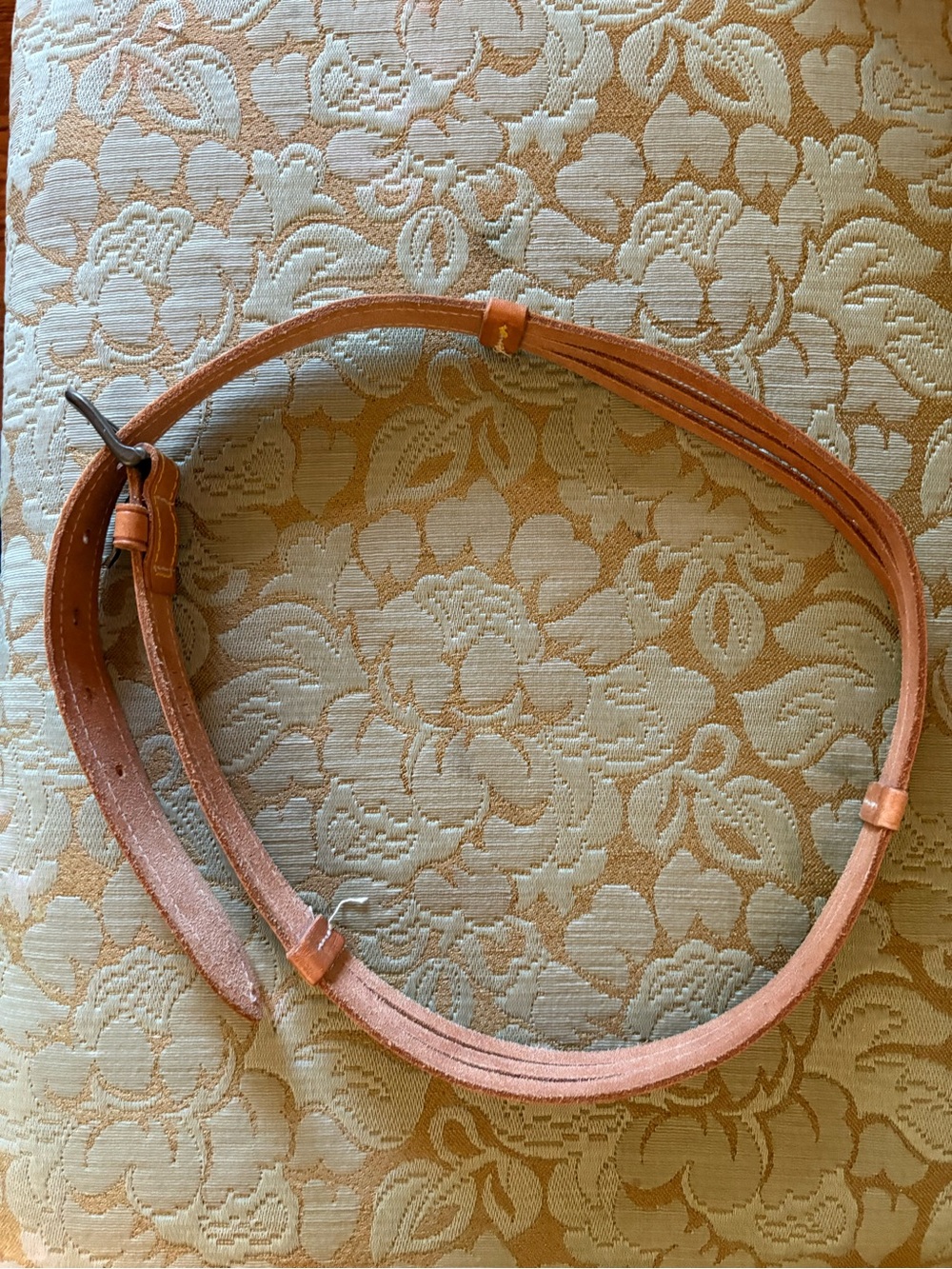 Esprit Leather tan belt 90/y2k vintage with brass buckle